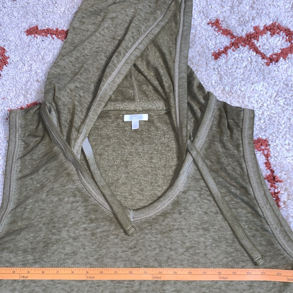 Abound- XL- Hooded Sweatshirt Vest W/ Kangaroo 🦘 Pocket- Acid Wash Olive Green - Picture 5 of 8